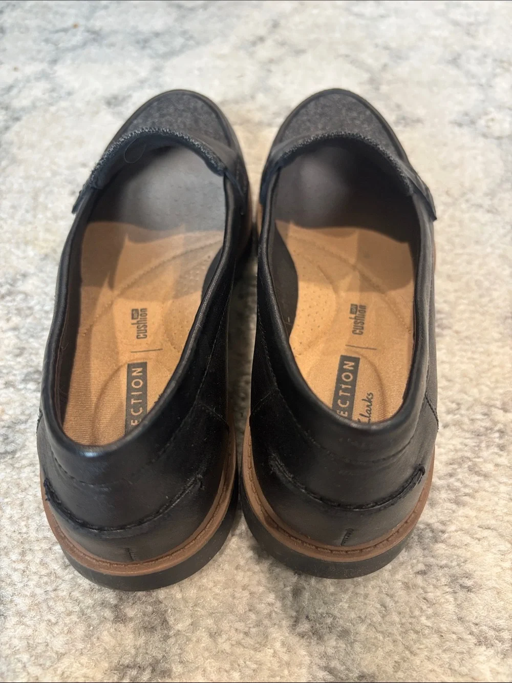Clarks Black Tweed Loafers